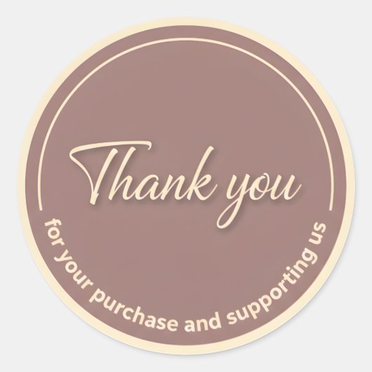 Vintage Cursive Thank You Business Sticker (Vorderseite)