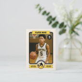 Vintage Custom Basketball Trading Card, Gold Sport Telefonnummerkarte (Stehend Vorderseite)