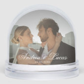 Vintage Custom Faded Photo & Text Christmas Schneekugeln (Vorderseite)