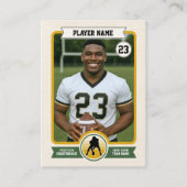 Vintage Custom Football Trading Card, Green Player Telefonnummerkarte (Vorderseite)