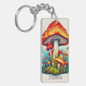 Vintage Custom Monogram Psychedelic Mushroom Schlüsselanhänger (Vorderseite links)