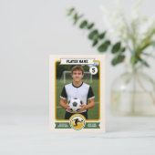 Vintage Custom Soccer Trading Card, Green Player Telefonnummerkarte (Stehend Vorderseite)