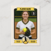 Vintage Custom Softball Trading Card, Gold Player Telefonnummerkarte (Vorderseite)