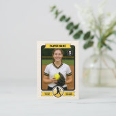 Vintage Custom Softball Trading Card, Gold Player Telefonnummerkarte (Stehend Vorderseite)