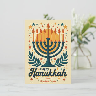 Vintage Custom-Text Frohes Chanukka✡️, Feiertagskarte