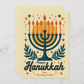 Vintage Custom text Happy Hanukkah✡️, Feiertagskarte (Vorne/Hinten)