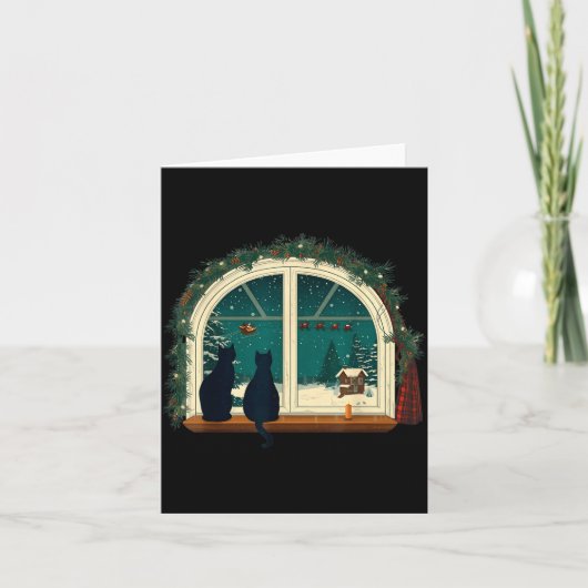 Vintage Cute Cat Christmas Costume Retro Cat Karte (Vorderseite)