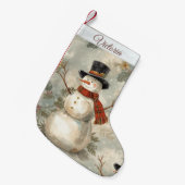 Vintage Cute Christmas Snowman Kleiner Weihnachtsstrumpf (Vorderansicht (hängend))