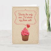 Vintage Cute Cupcake Funny Husband Valentine's Day Karte (Vorderseite)