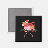 Vintage Cute Dachshund Christmas Wiener Dog Lover Magnet (Vorderseite/Rückseite)