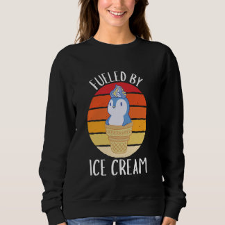 Vintage Cute Kawaii Frog Fueled By Ice Cream Lover Sweatshirt