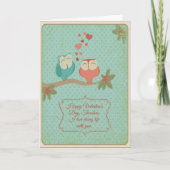 Vintage Cute Owl Funny Husband Valentine's Day Karte (Vorderseite)