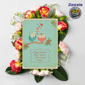 Vintage Cute Owl Funny Husband Valentine's Day Karte