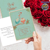 Vintage Cute Owl Funny Husband Valentine's Day Karte