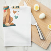 Vintage Cute Rescue Dog Save A Life Cartoon Puppy  Geschirrtuch (Viertel Falte)