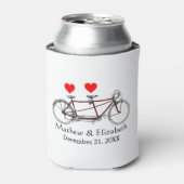 Vintage Cute Tandem Bicycle Custom Wedding Dosenkühler (Kanne Vorderseite)