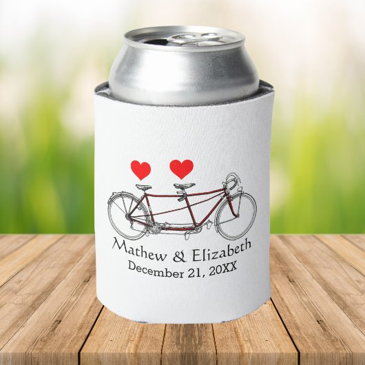 Vintage Cute Tandem Bicycle Custom Wedding Dosenkühler