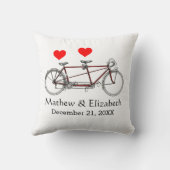 Vintage Cute Tandem Bicycle Custom Wedding Kissen (Rückseite)