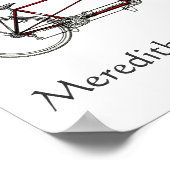 Vintage Cute Tandem Bicycle Custom Wedding Poster (Ecke)