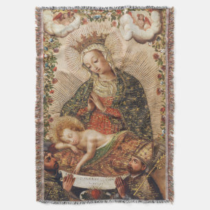 Vintage Cuzco-Schule Madonna bei der Anbetung des Decke
