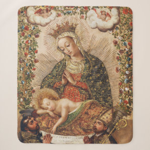 Vintage Cuzco-Schule Madonna bei der Anbetung des  Sherpadecke