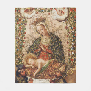 Vintage Cuzco-Schule Madonna mit dem Jesuskind Fleecedecke