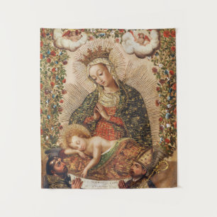 Vintage Cuzco-Schule Madonna mit dem Jesuskind Wandteppich