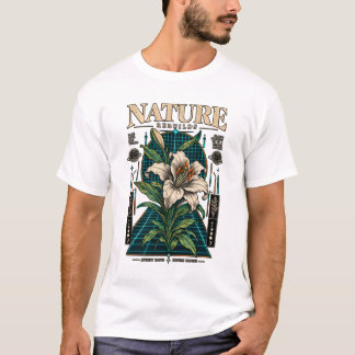 Vintage Cyber Botanische Natur Wiederaufbauten T-Shirt
