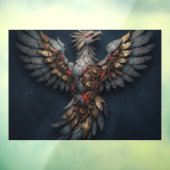 Vintage Cyber-Phoenix:Aged Gold & Neon Mythic Bird Fensteraufkleber (Blatt 3)