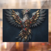 Vintage Cyber-Phoenix:Aged Gold & Neon Mythic Bird Fensteraufkleber (Blatt 2)