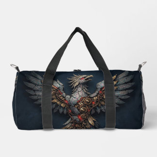 Vintage Cyber-Phoenix: Gealtertes Gold & Neon-Myth Duffle Bag