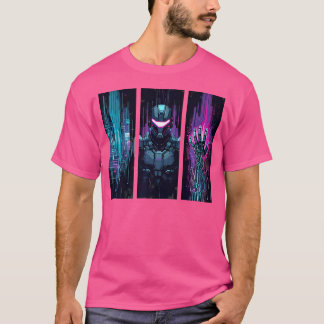 Vintage Cyberpunk Zukunft Robot Sci-Fi Tech Kunst T-Shirt