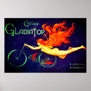 Vintage Cycles Gladiator französische Fahrradwerbu Poster