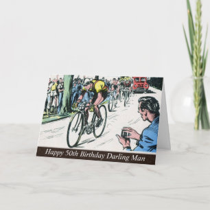 Vintage Cycling Print Karte