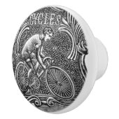 Vintage Cyclistinsignien Keramikknauf (Rechts)