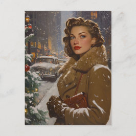 Vintage Cyristmas Postkarte