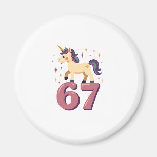 Vintage Dabbing Einhorn 67 Regenbogen Geburtstagsv Magnet