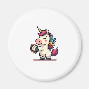 Vintage Dabbing Einhorn Baseball Cartoon Vektor De Magnet