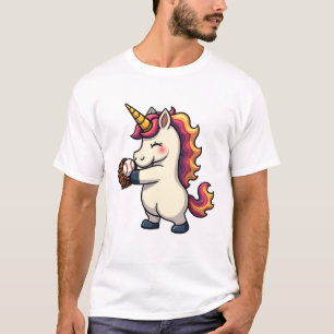 Vintage Dabbing Einhorn Baseball Cartoon Vektor De T-Shirt