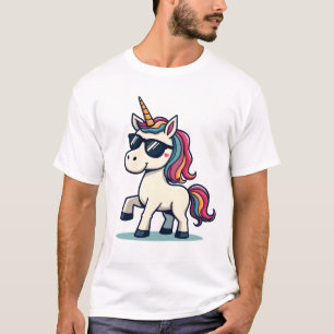 Vintage Dabbing Einhorn Regenbogen Cartoon Vektor  T-Shirt