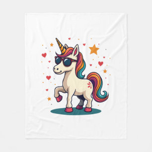 Vintage Dabbing Einhorn Regenbogen Sonnenbrille Re Fleecedecke