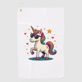 Vintage Dabbing Einhorn Regenbogen Sonnenbrille Re Golfhandtuch