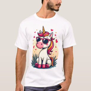 Vintage Dabbing Einhorn Regenbogen Sonnenbrille Re T-Shirt