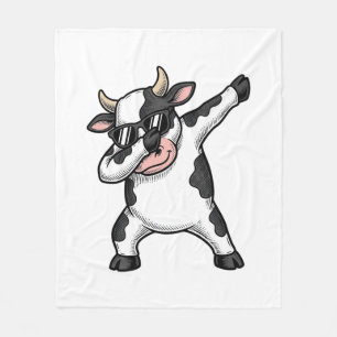 Vintage Dabbing Kuh Sonnenbrille Grafik T-Shirt_1 Fleecedecke