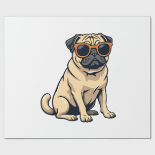Vintage Dabbing Mops mit Sonnenbrille Lustiger Hun Geschenkpapier