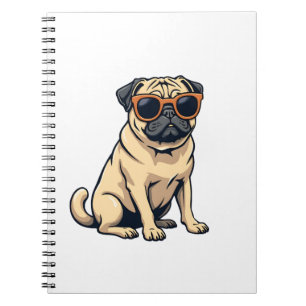 Vintage Dabbing Mops mit Sonnenbrille Lustiger Hun Notizblock