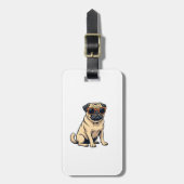 Vintage Dabbing Pug with Sunglasses Funny Dog Vect Gepäckanhänger (Vorderseite vertikal)