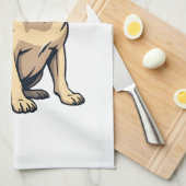 Vintage Dabbing Pug with Sunglasses Funny Dog Vect Geschirrtuch (Viertel Falte)