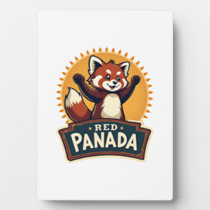 Vintage Dabbing Roter Panda Retro Tier Grafik 2 Fotoplatte