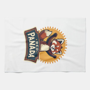 Vintage Dabbing Roter Panda Retro Tier Grafik 2 Geschirrtuch